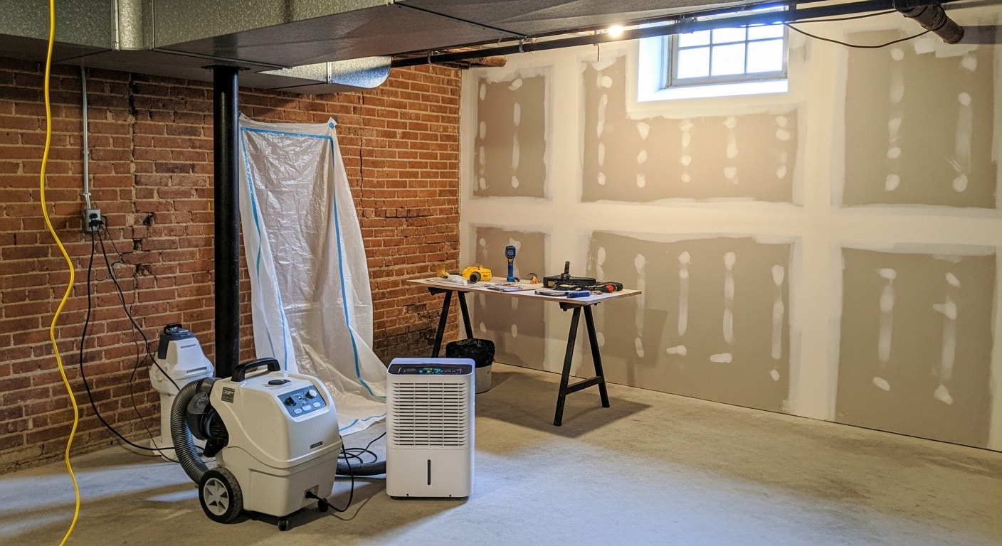 Mold remediation and removal in progress