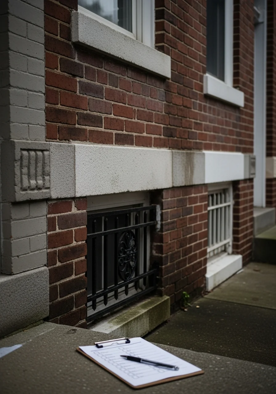 Brick rowhouse facade typical of Baltimore neighborhoods